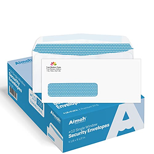 10 Custom Printed Single Left Window Envelopes Text and Logo Custom
