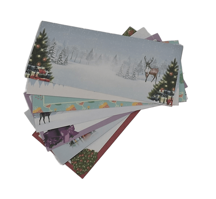 100 #10 Self-Seal Holiday Snowflake Printed Envelopes – Winter Wonderland Design for Christmas Cards, Party Invitations & Seasonal Mailings - Aimoh