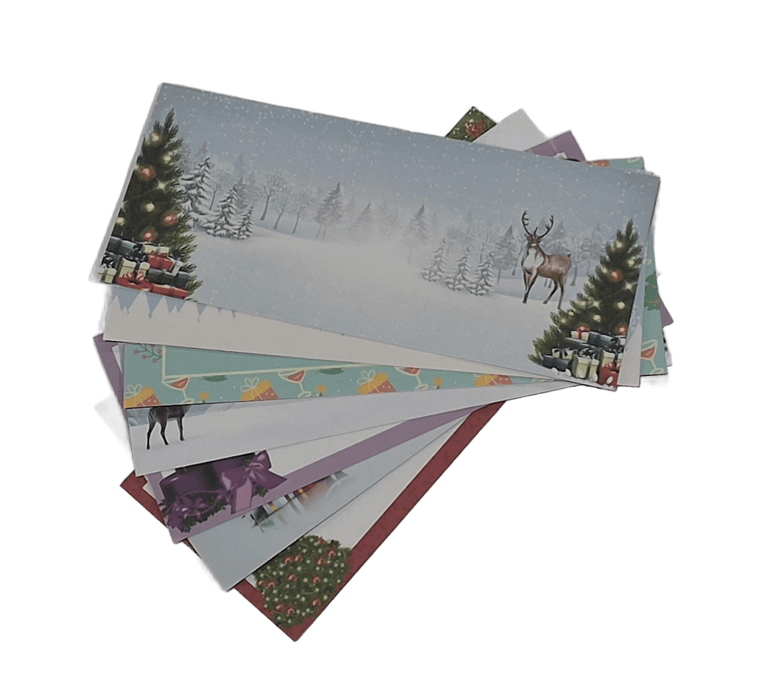 100 #10 Self-Seal Holiday Snowflake Printed Envelopes – Winter Wonderland Design for Christmas Cards, Party Invitations & Seasonal Mailings - Aimoh