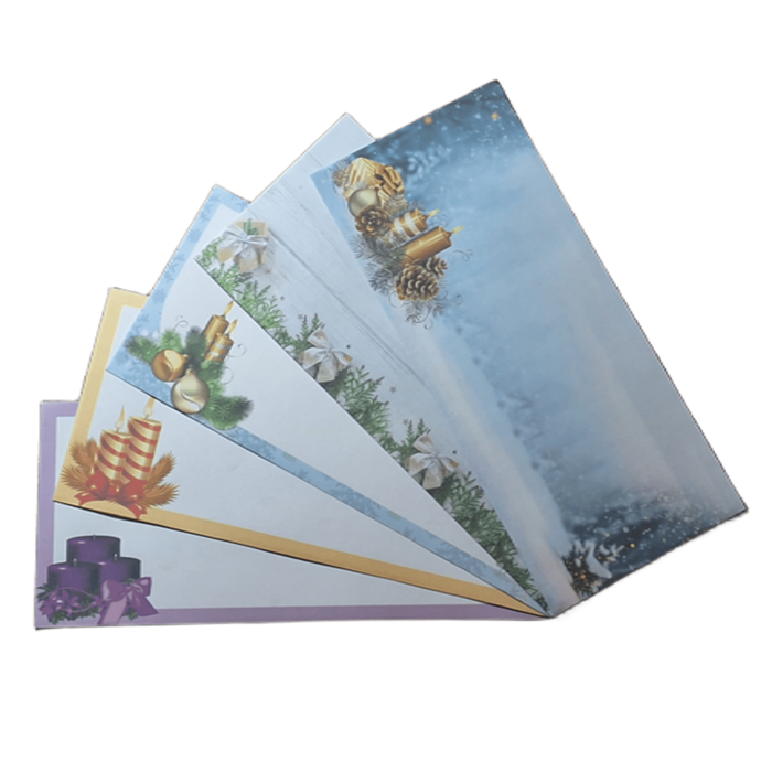 100 sobres autosellables n.° 10 con estampado de copos de nieve navideños: diseño de paraíso invernal para tarjetas navideñas, invitaciones a fiestas y correos de temporada.