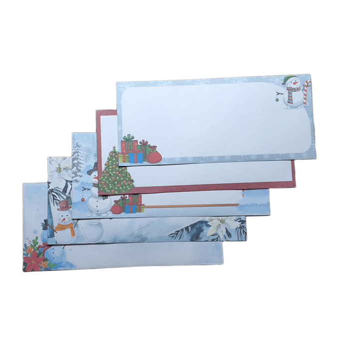 100 sobres autosellables n.° 10 con estampado de copos de nieve navideños: diseño de paraíso invernal para tarjetas navideñas, invitaciones a fiestas y correos de temporada.