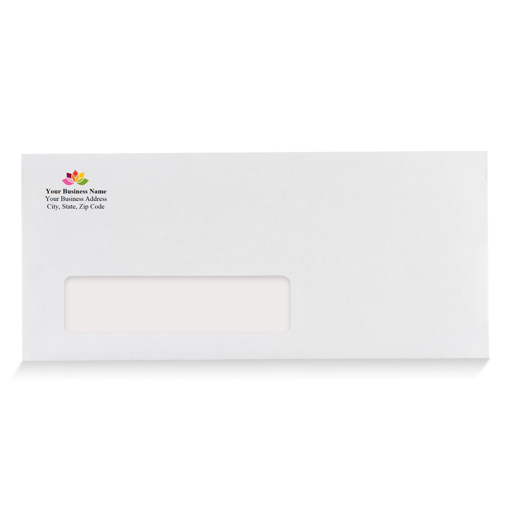 #10 Custom Printed Single Left Window Envelopes - Text and Logo Custom ...