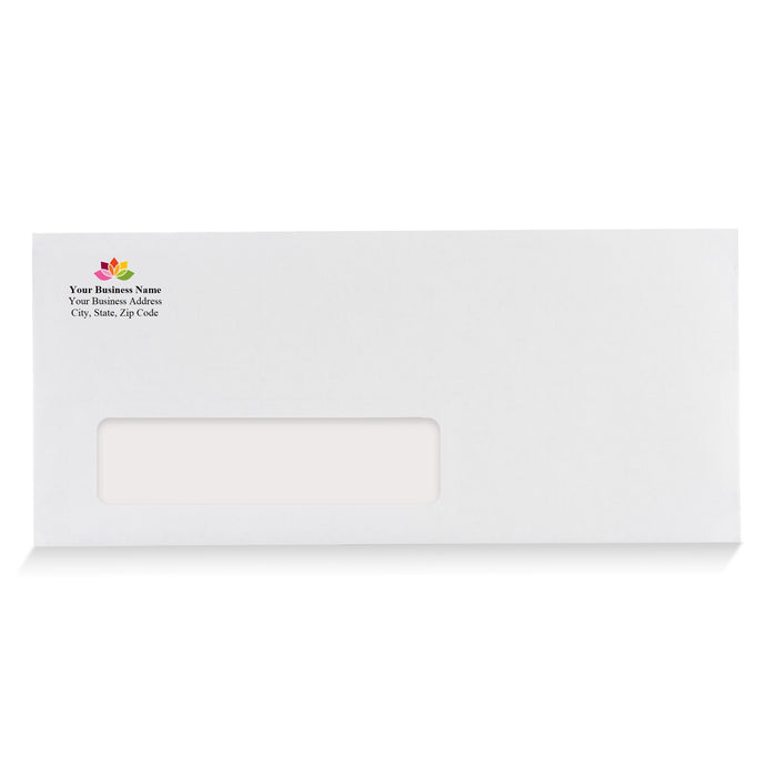 500#10 Custom Printed Single Left Window Envelopes - Text and Logo Customization - Gummed Closure - Size 4-1/8x9-1/2 Inches -24LB-500 Count (72354) - Aimoh