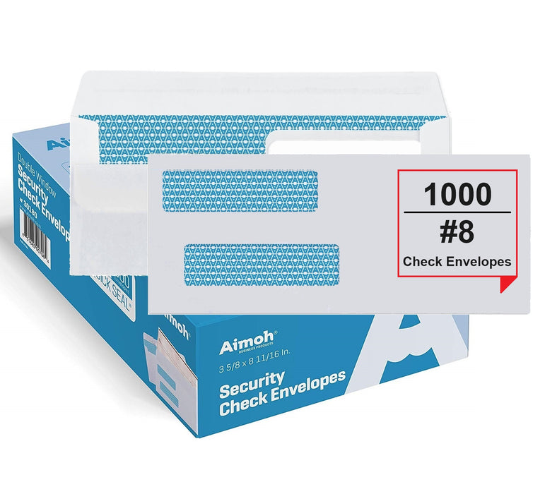 #8 Double Window Flip & Seal Security Check Envelopes — Aimoh