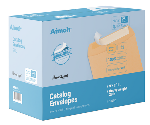 9X12 Envelopes - Self-Seal - Kraft - 250 Count - Aimoh