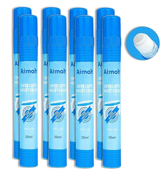 Envelope Moistener with Adhesive, Fast-Drying, Envelope Sealer, Stamp and Letter Glue licker, Ideal for envelopes, Stamps, Letters - 4 Pack (13454) - Aimoh