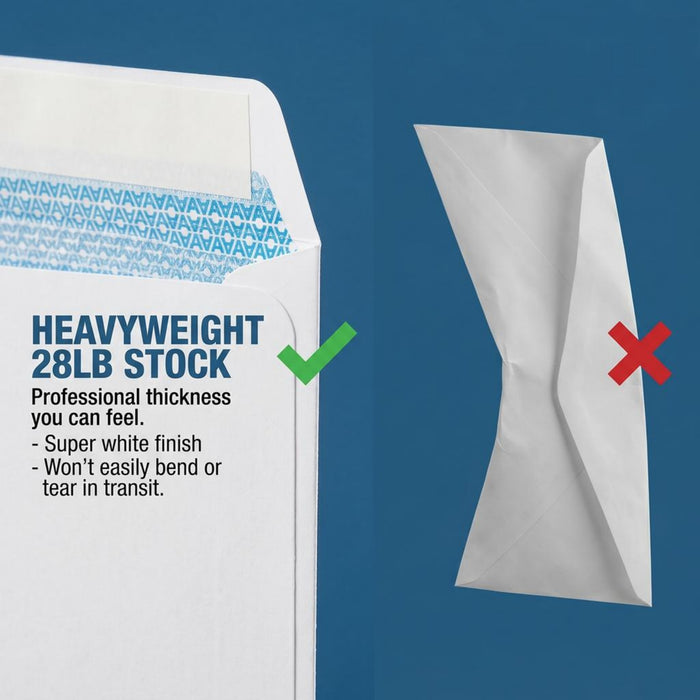 9X12 Envelopes - Security Tinted - Self-Seal - White - 100 Count - Aimoh