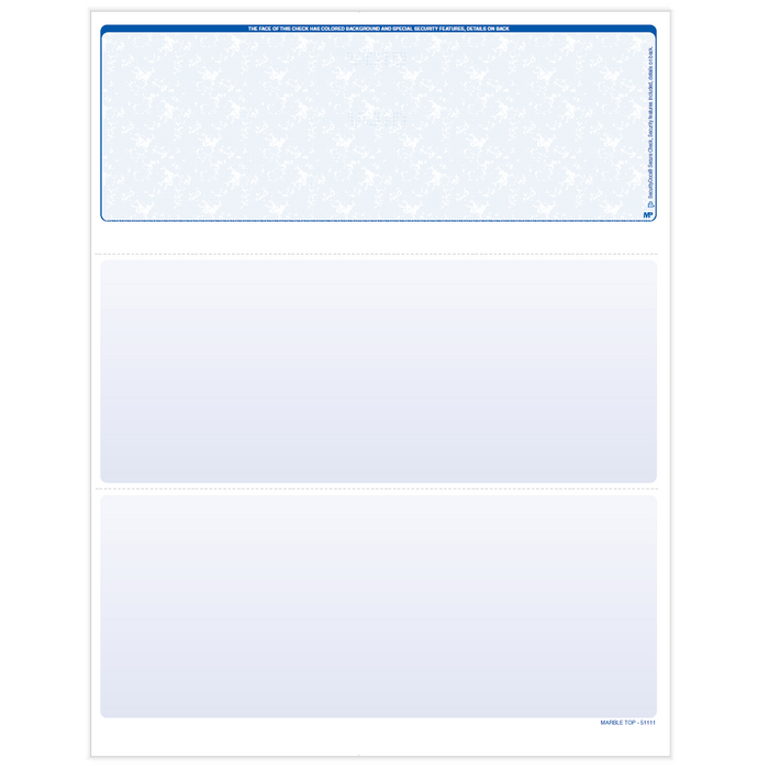 SecurityDocs High Security Blank Check Paper – 500 Sheets – Business Checks on Top, Laser & Inkjet Compatible, 8.5 x 11