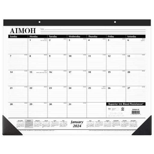 Aimoh 2024 Monthly Desk Pad Calendar Standard 21 34 x 17 - Desk Pad - Aimoh
