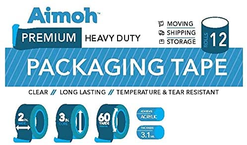 Super Heavy Duty Clear Packing Tape -Acrylic Adhesive- 3.1mil - Aimoh