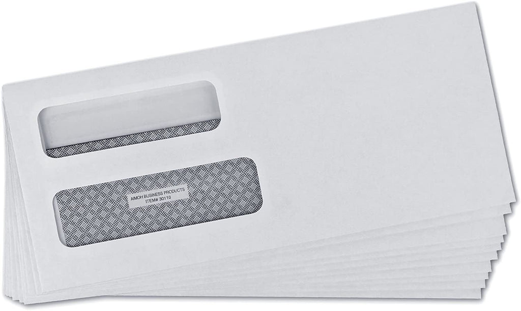 #10 Envelopes - Double Window - Flip & Seal - Security Tinted — Aimoh