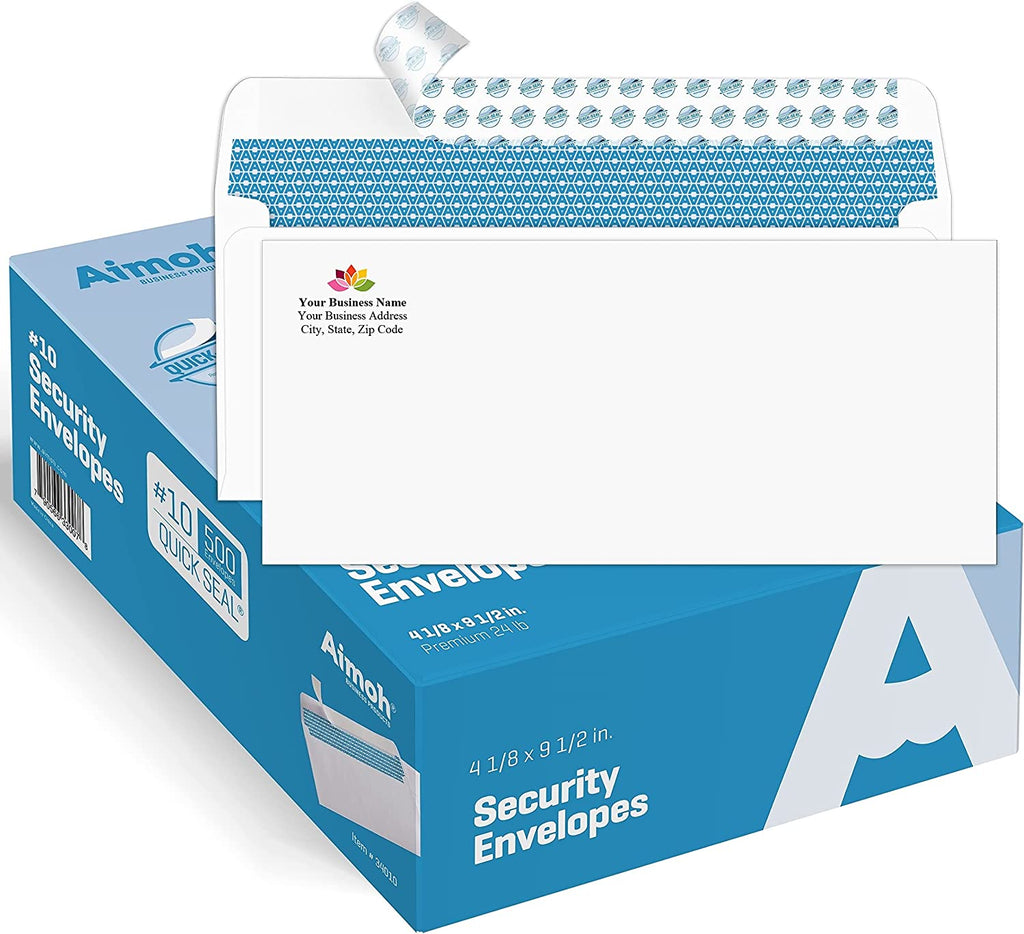 #10 Custom Printed Security Tinted Self–Seal Envelopes - Personalized ...