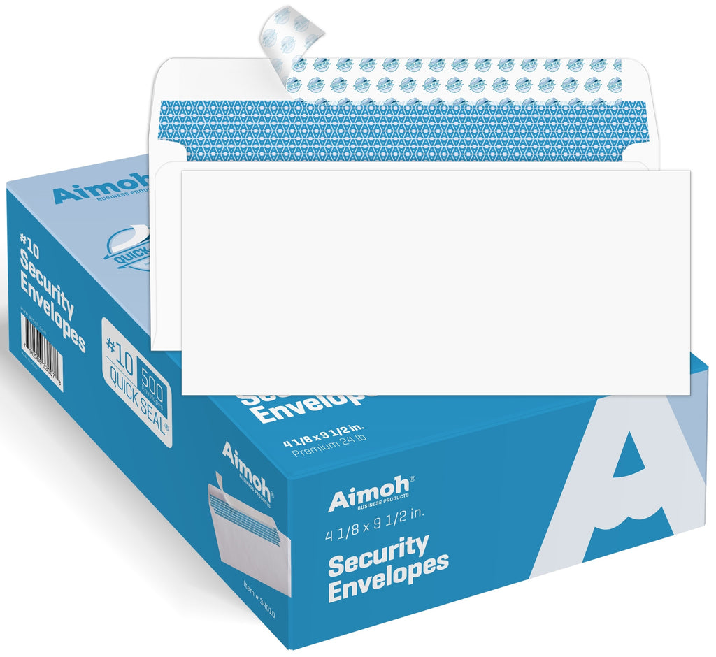 Aimoh 10 Security Tinted Self Seal White Envelopes 500 Count 34010 Aimoh 10 security tinted self seal white envelopes 500 count 34010